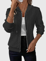 Marion | Textured Zip-Up Hoodie