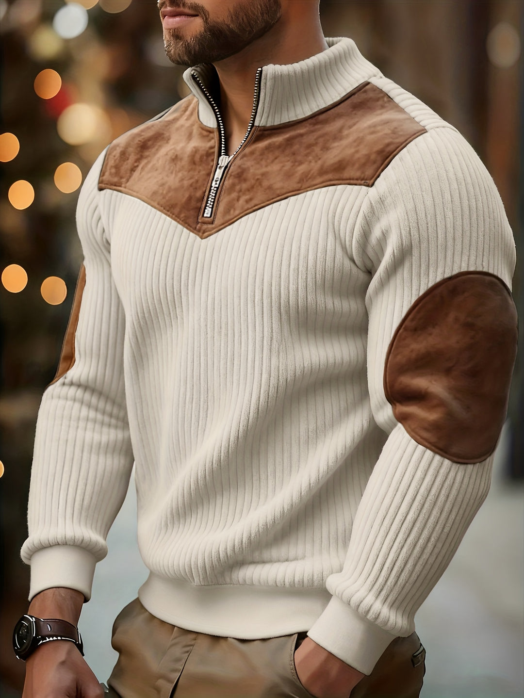 Calvin | Half-Zip Ribbed Pullover
