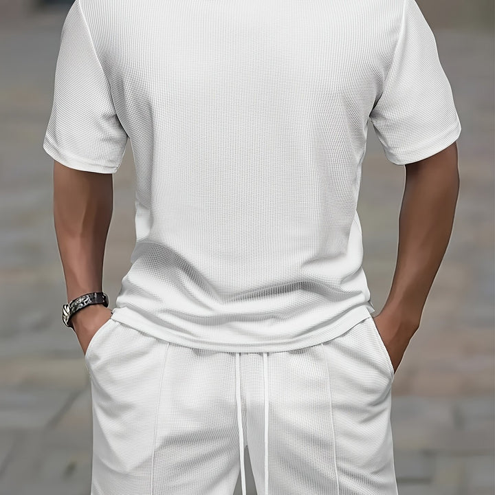 Hollis | Men's Waffle Knit Tee & Shorts Set