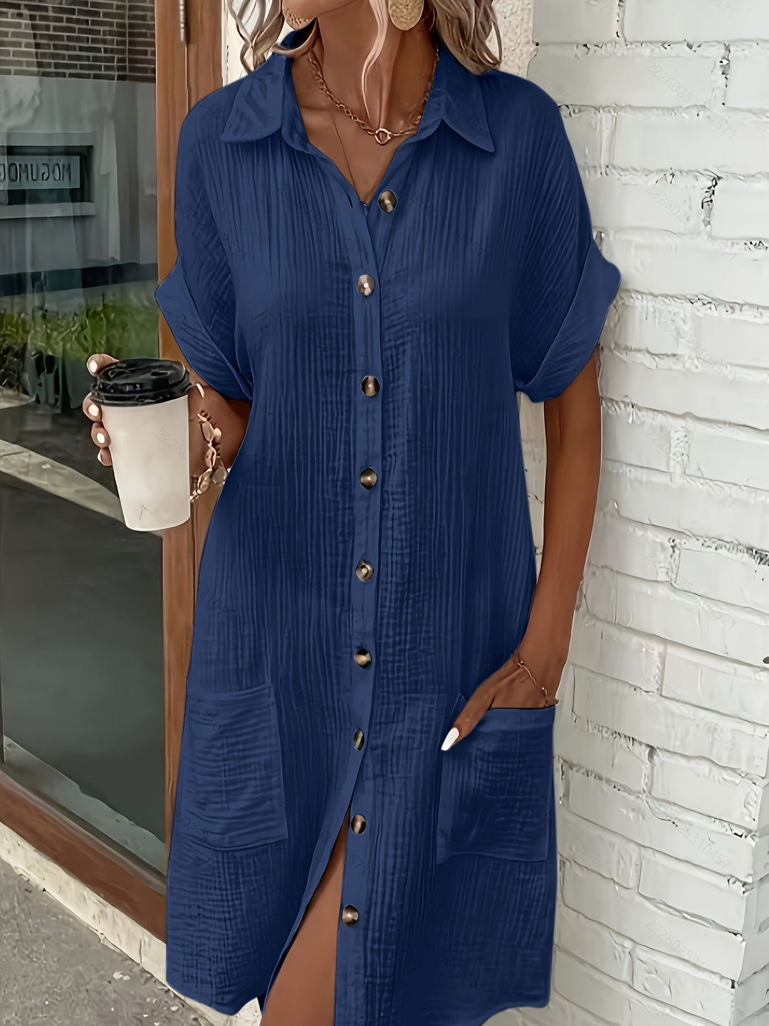 Estelle | Relaxed Button-Front Shirt Dress
