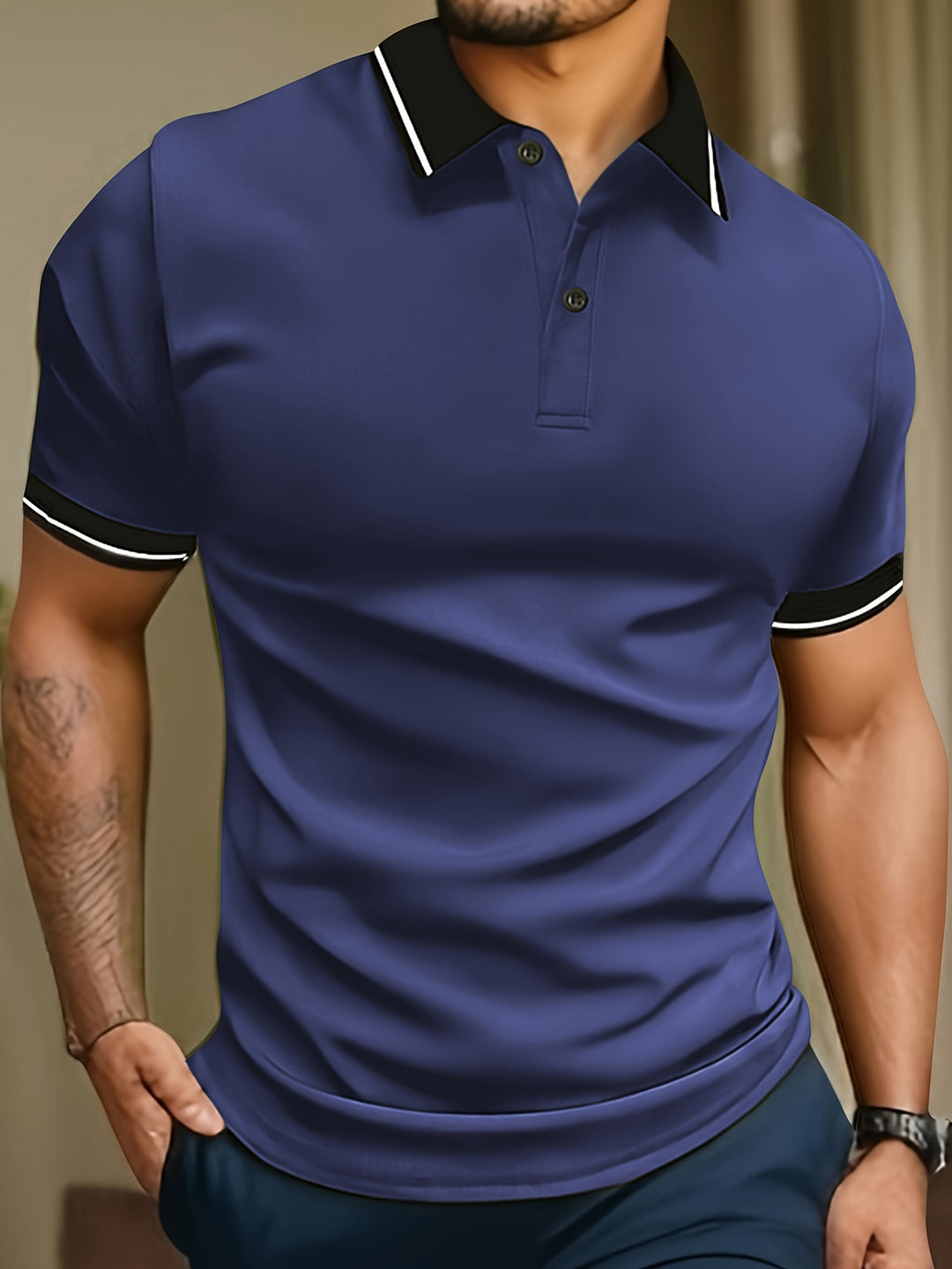 Larkin | Men's Knit Turn-Collar Polo