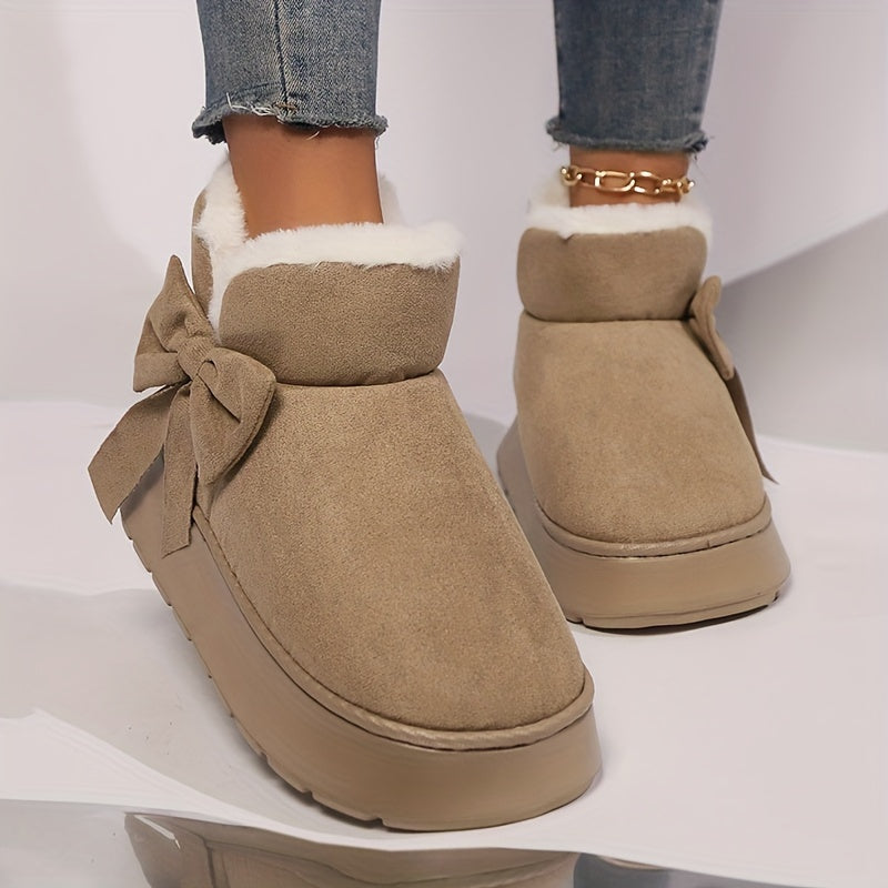 Noelle | Cozy Bow Ankle Boots