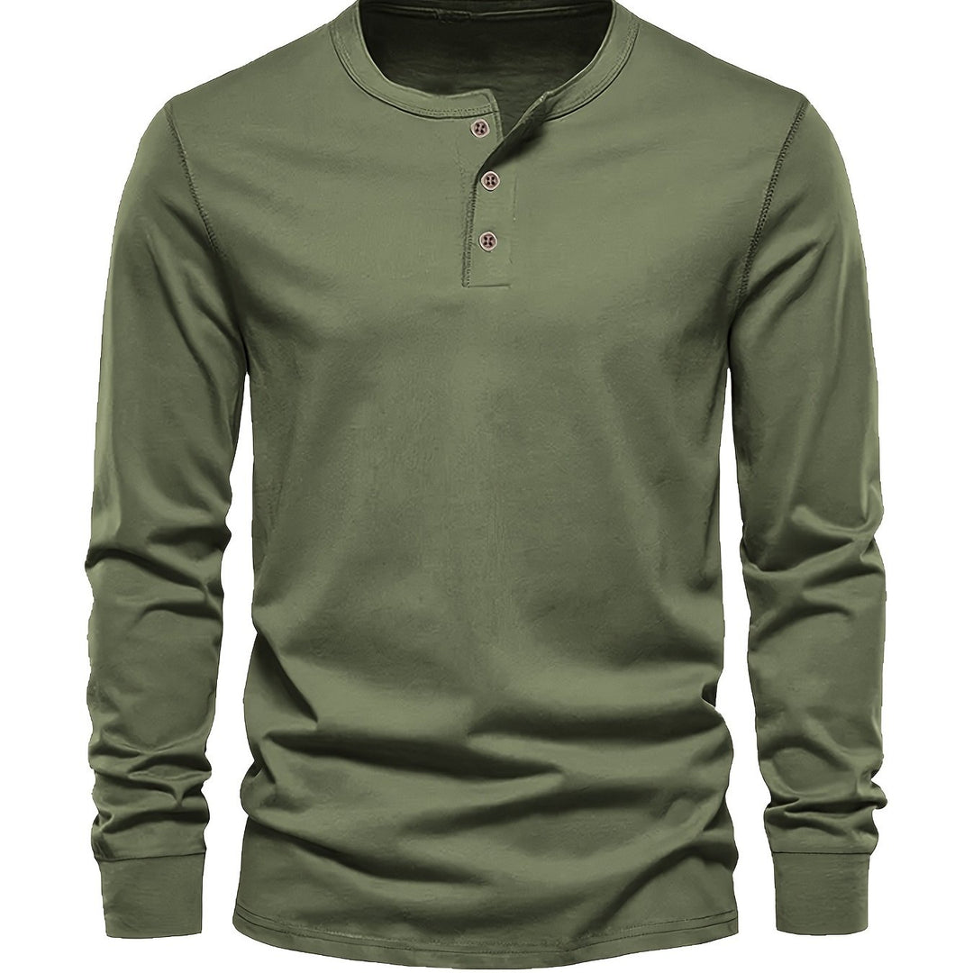 Seth | Men's Long Sleeve Cotton Henley