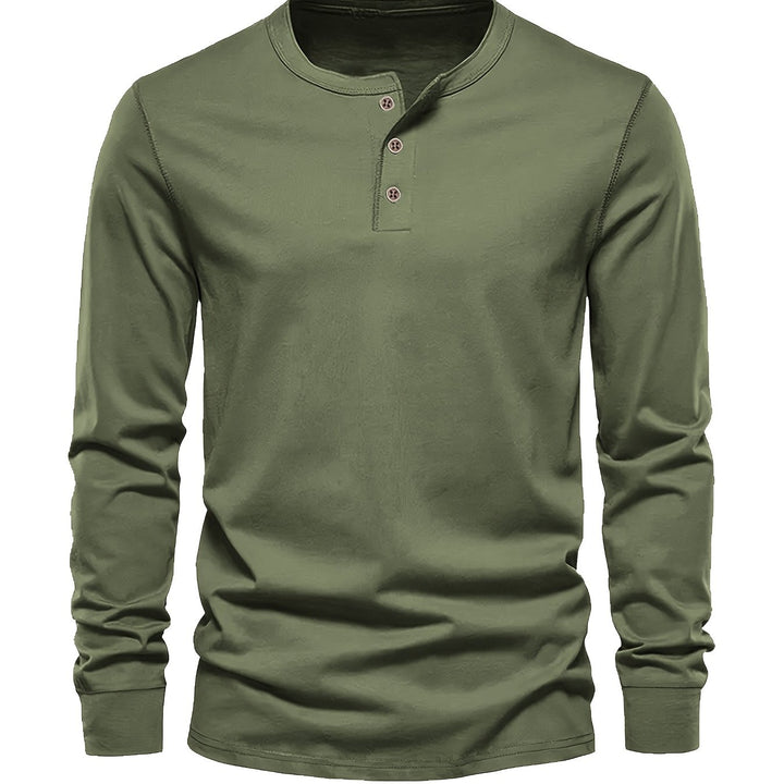 Seth | Men's Long Sleeve Cotton Henley