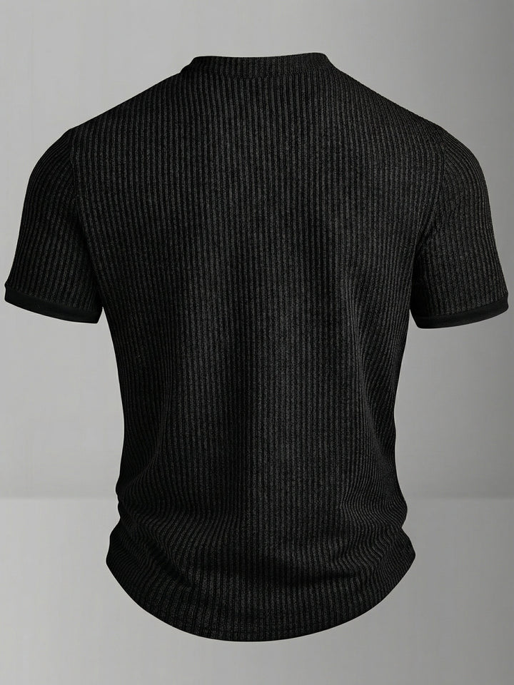 Barry | Men's Textured Knit Short Sleeve Henley