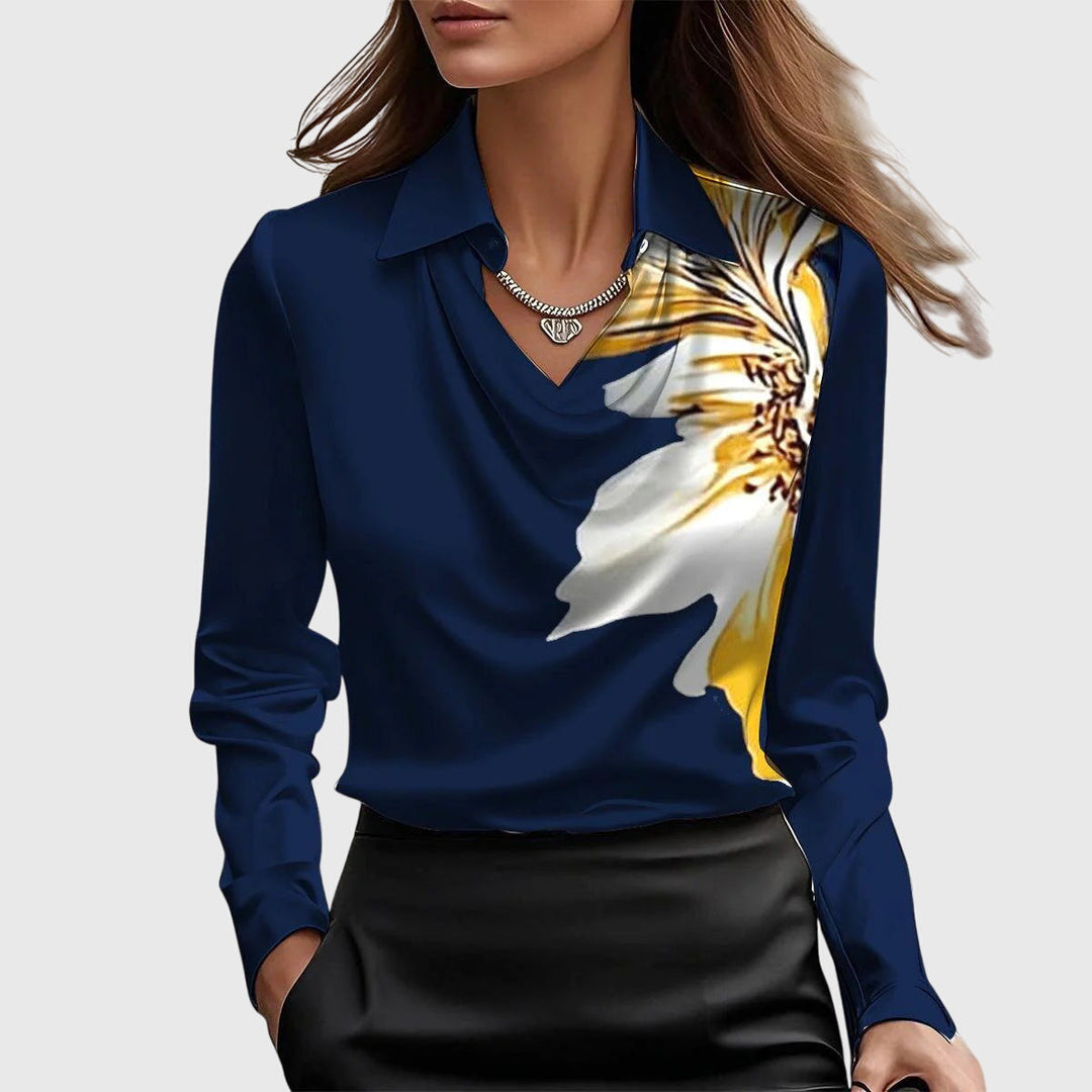 Vanessa | Draped-Neck Blouse