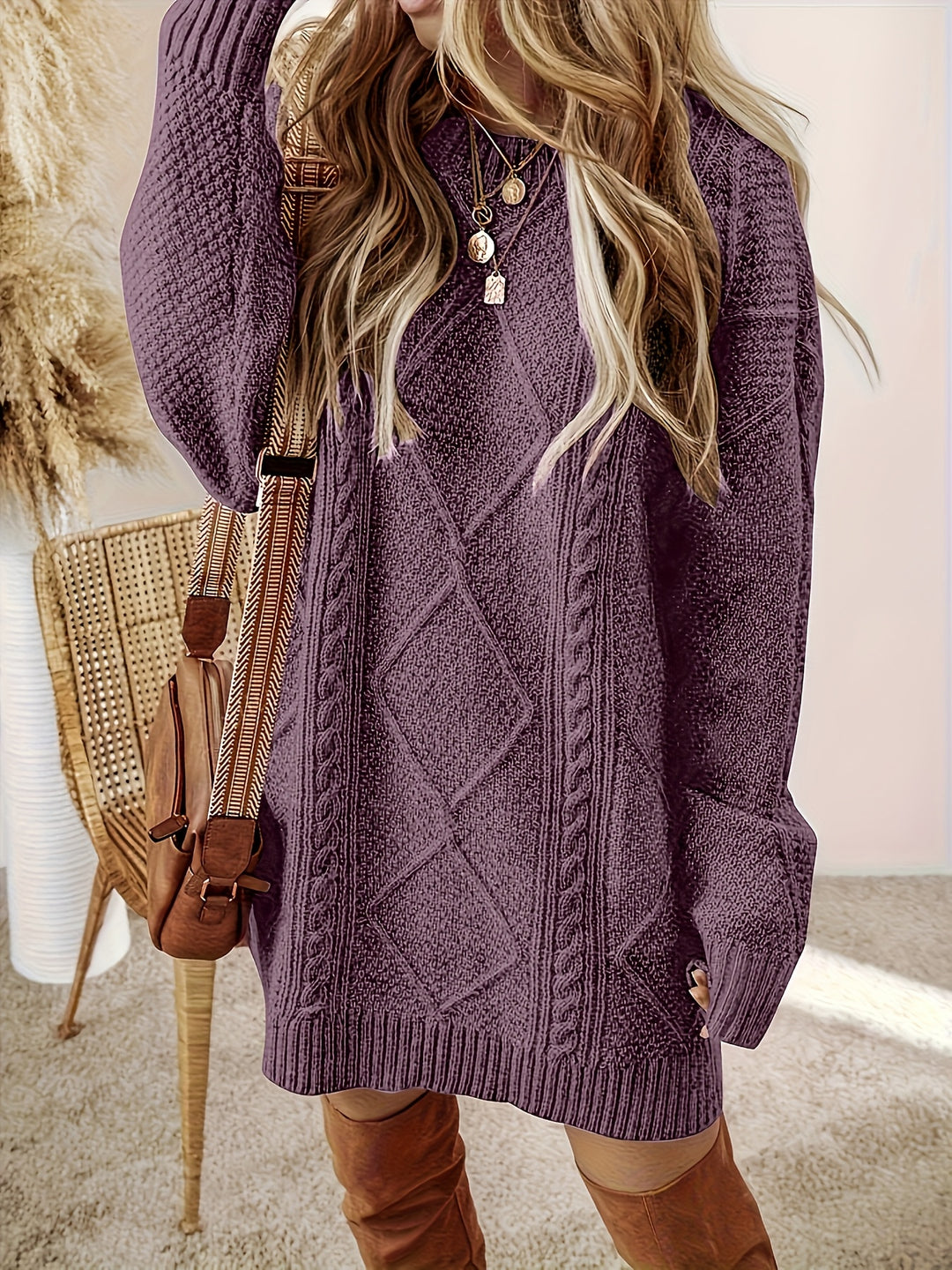 Shannon | Cozy Cable-Knit Sweater Dress