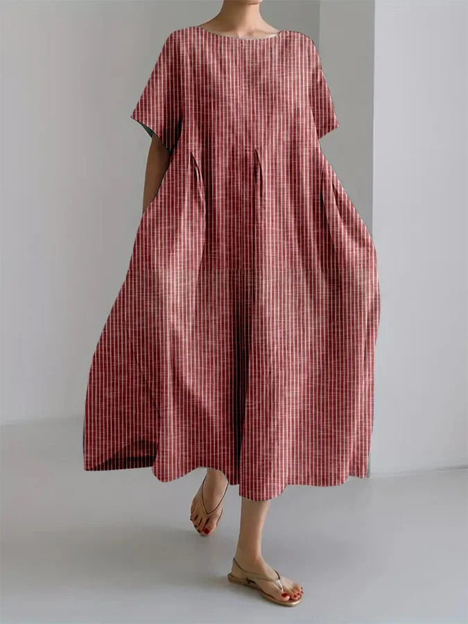 Marlowe | Relaxed Pinstripe Midi Dress