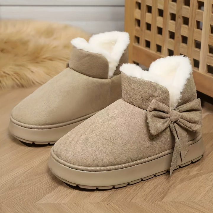 Noelle | Cozy Bow Ankle Boots