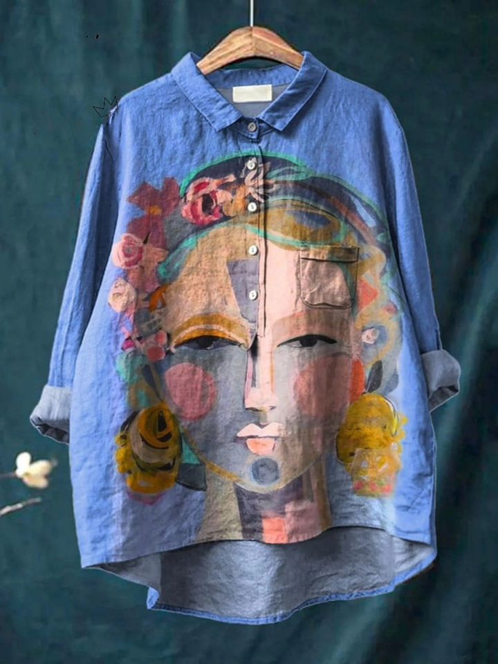Estella | Artful Portrait Print Shirt