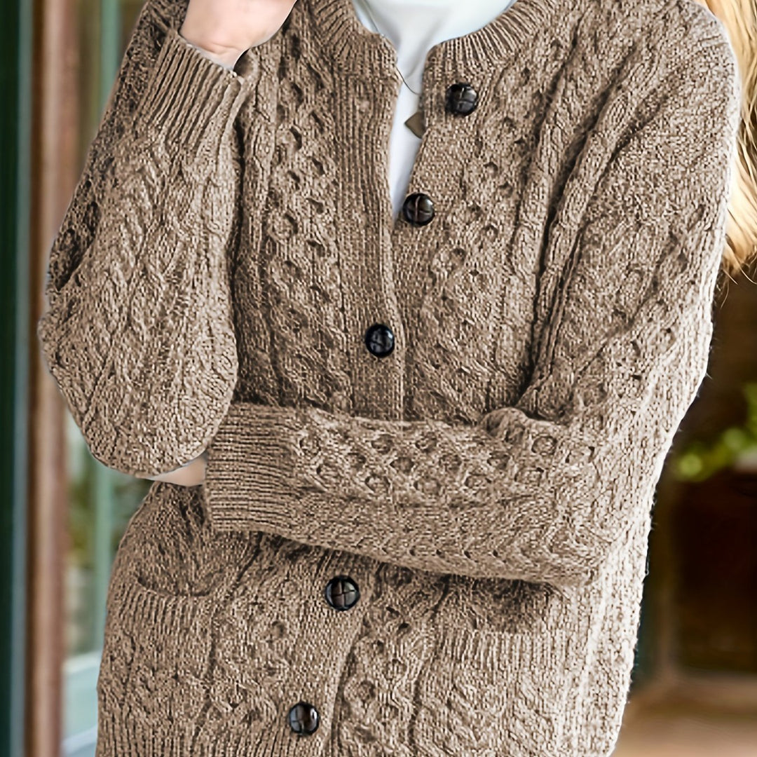 Delphine | Cable-Knit Button Cardigan