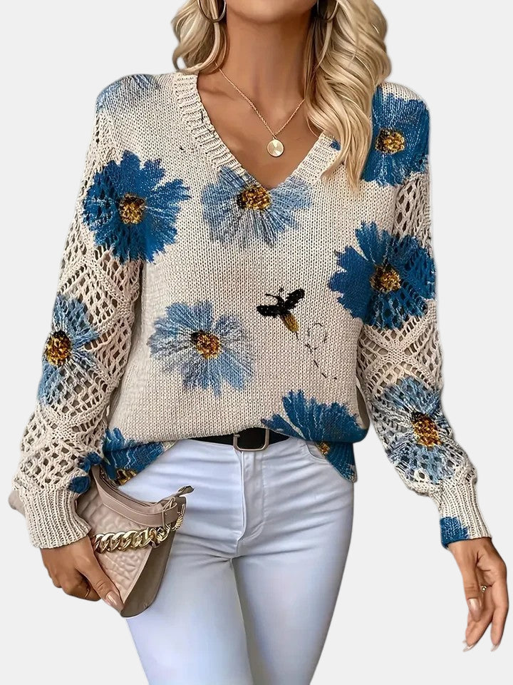 Marlisa | Floral Openwork Sweater
