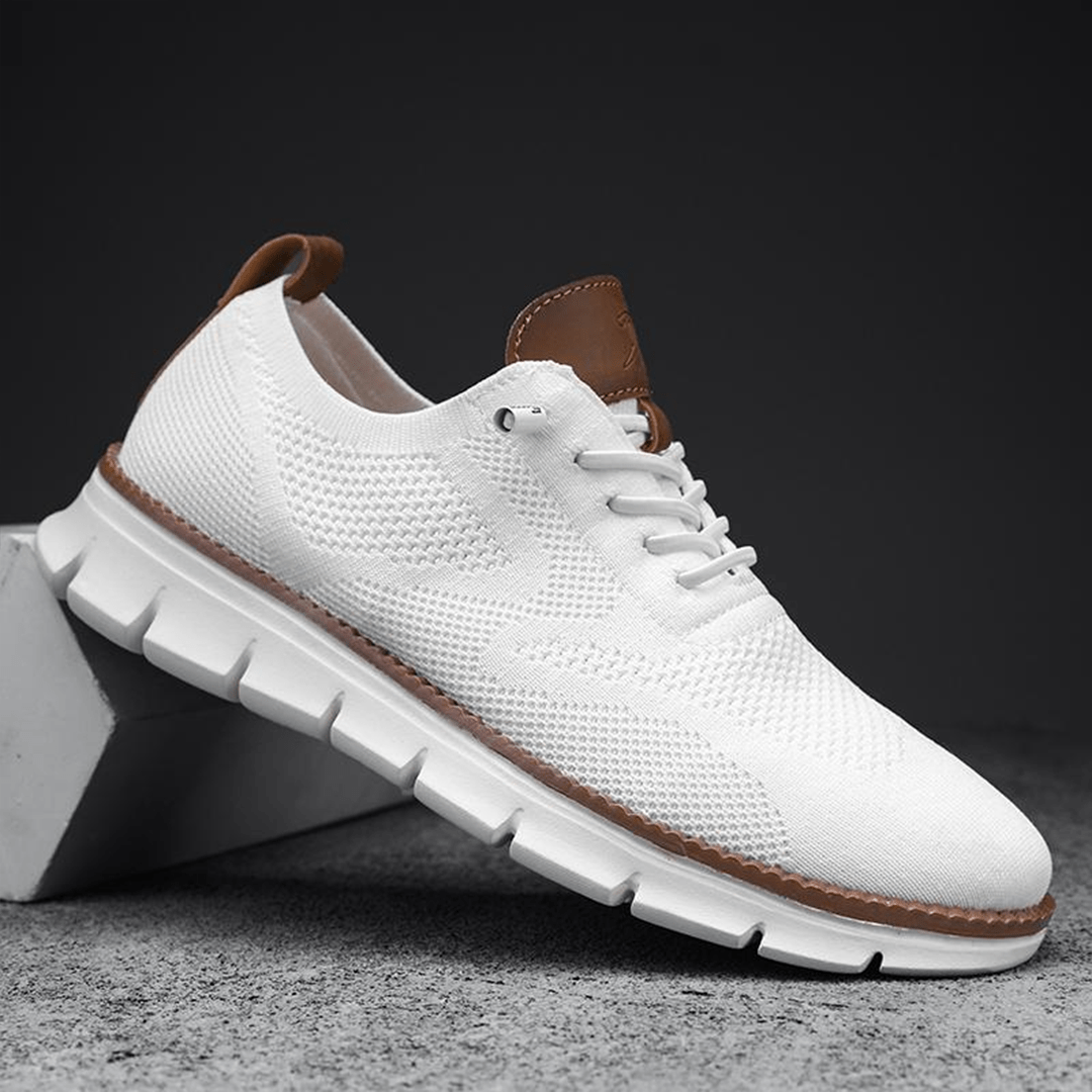 Cole | Men's Breathable Knit Lace-Up Sneakers