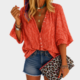 Coral Breeze Button Blouse