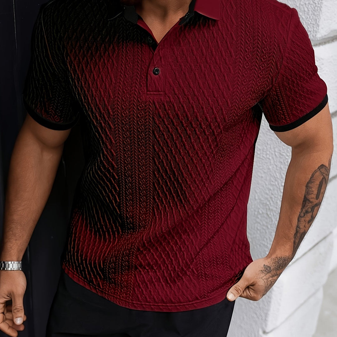 Knox | Men's Jacquard Colour-Block Polo