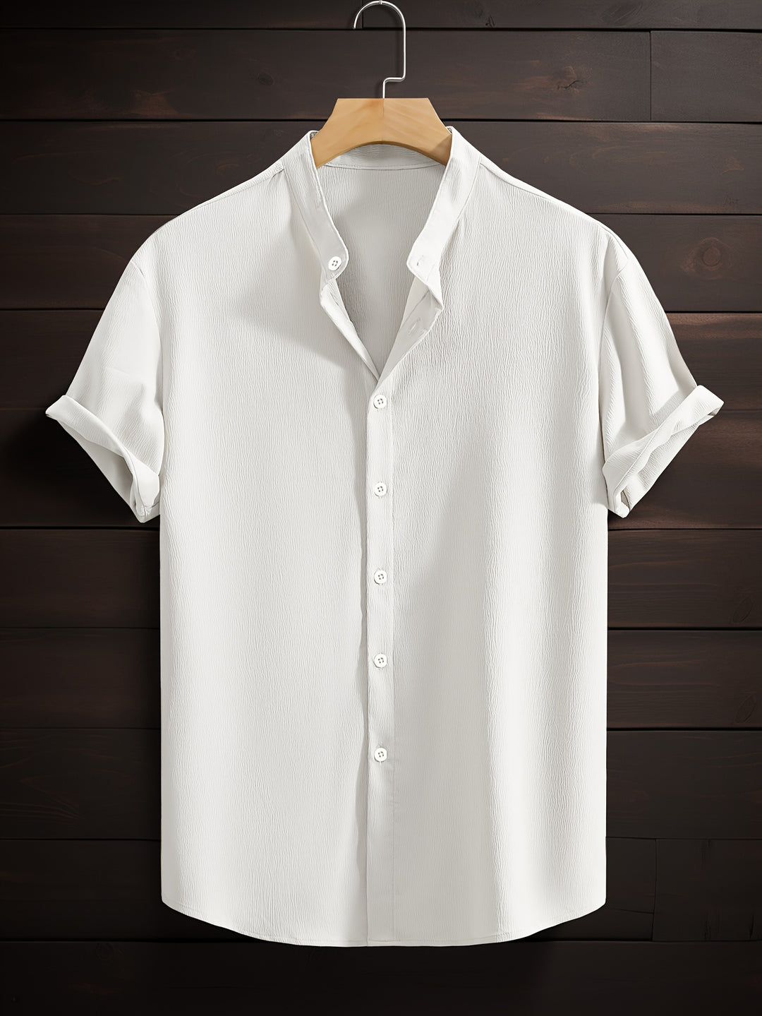Harlan | Men's Textured Stand Collar Short Sleeve Shirt