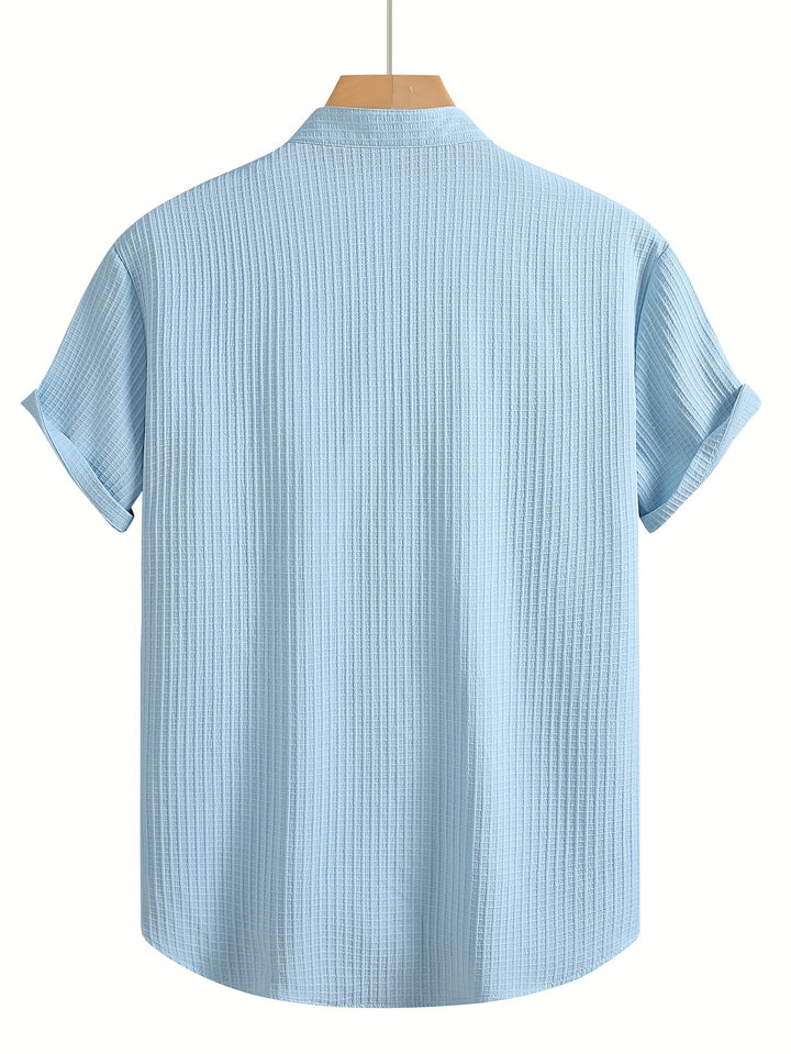 Byron | Men's Waffle Stand Collar Short Sleeve Shirt