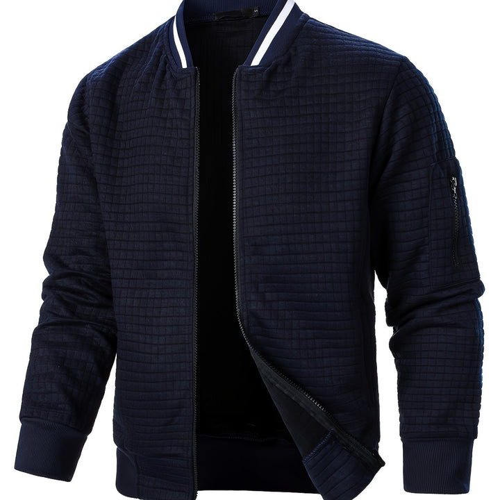 Marcus | Textured Stand-Collar Bomber Jacket