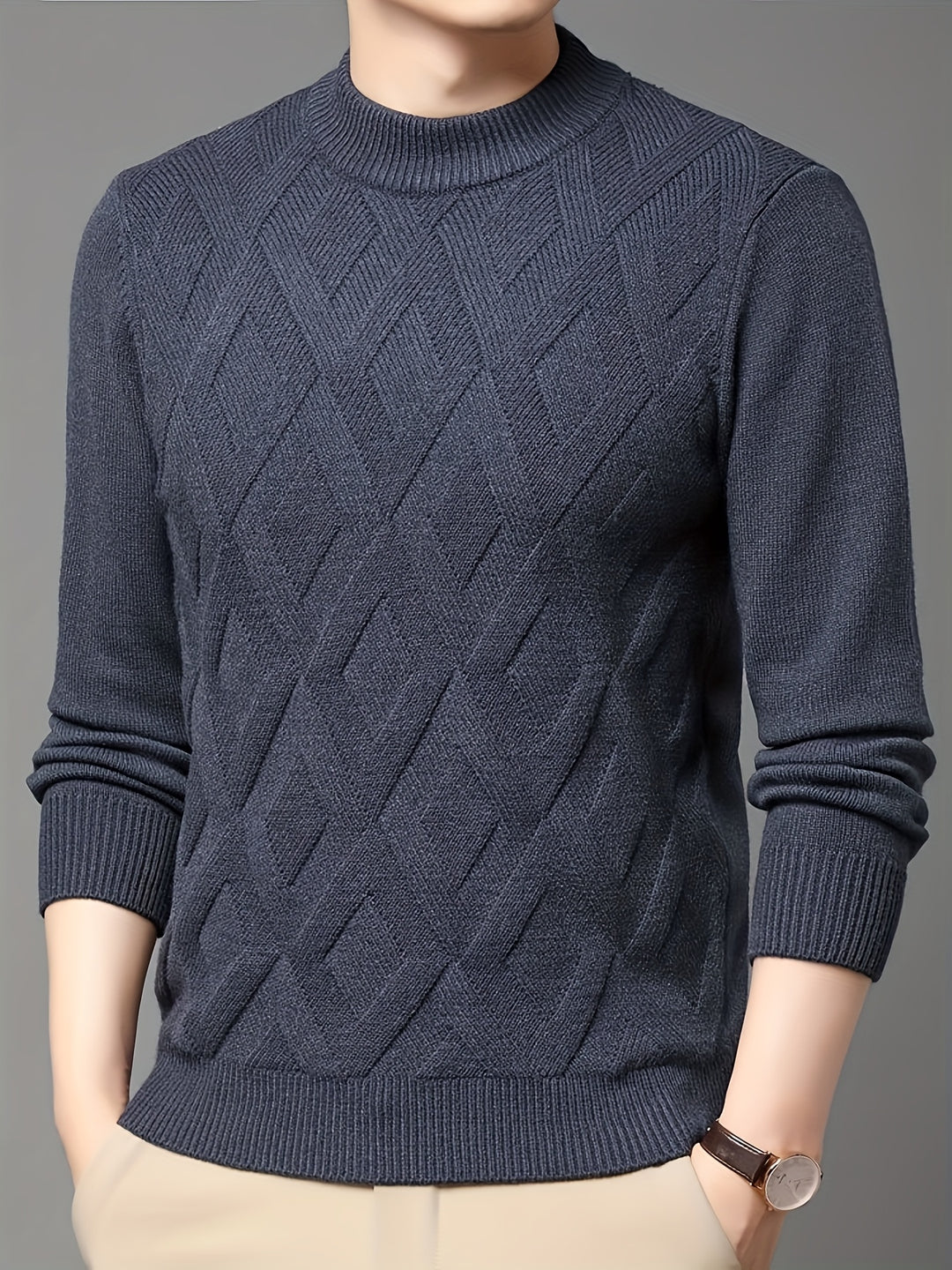 Elliot | Textured Mock-Neck Sweater