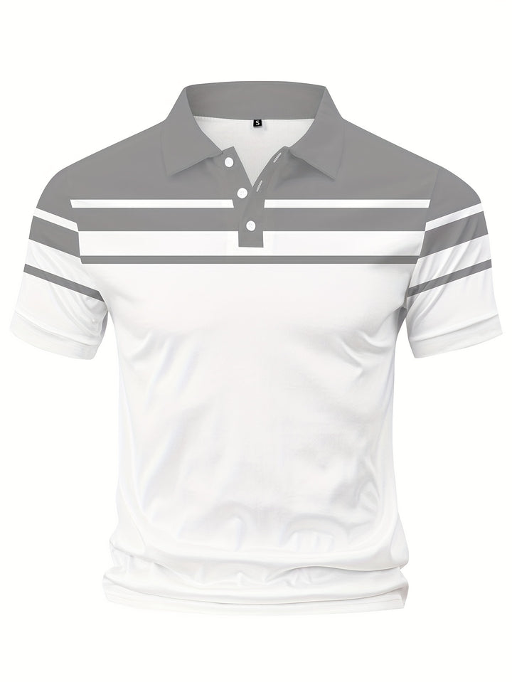 Crane | Men's Chest Stripe Short Sleeve Polo Shirt