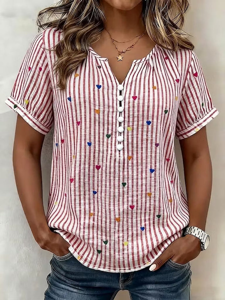 Bettina | Heart Stripe Blouse