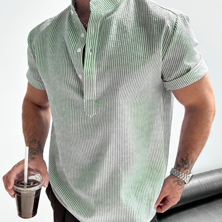 Ledger | Men's Seersucker Striped Short Sleeve Shirt