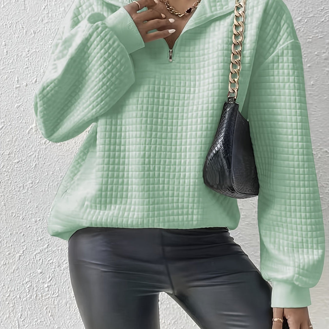 Adelina | Quarter-Zip Textured Sweater
