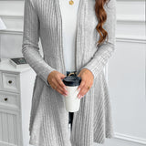 Marianne | Ribbed Longline Open-Front Cardigan