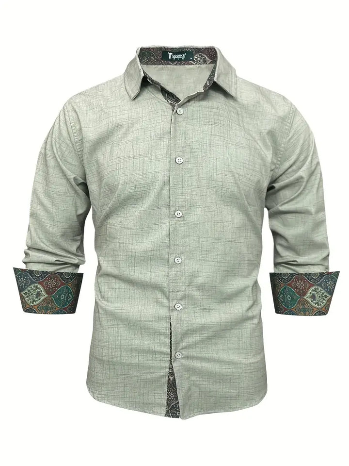Rowland | Refined Contrast-Trim Button-Up Shirt