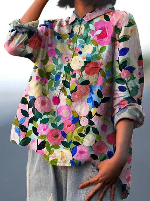 Seraphina | Painterly Floral Casual Shirt