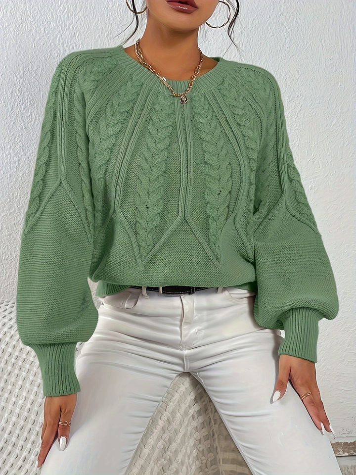 Greta | Cable-Knit Round-Neck Sweater
