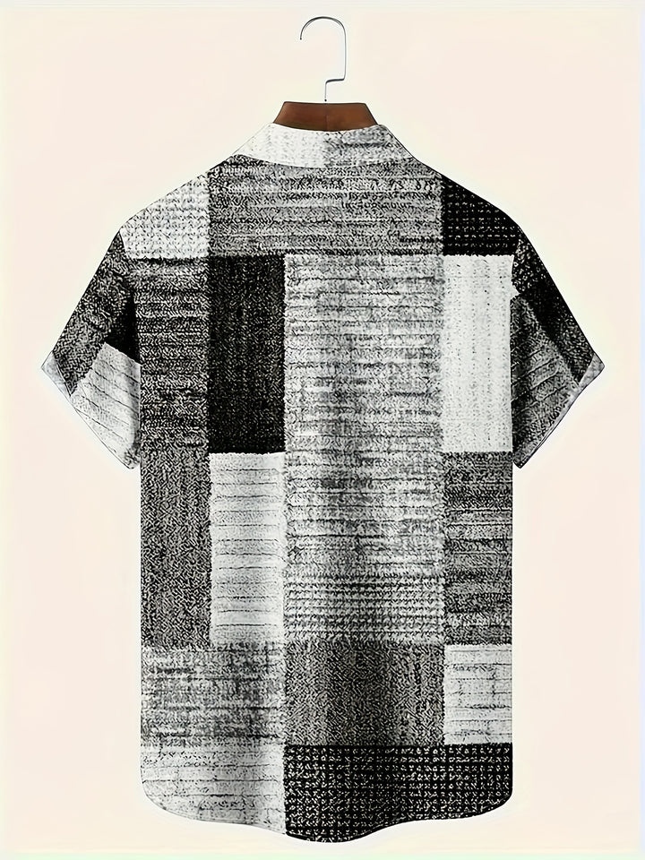 Gable | Men's Coloured Geometric Short Sleeve Shirt