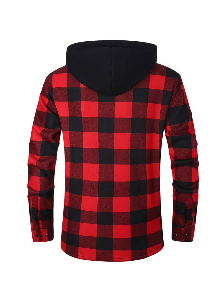 Nolan | Hooded Plaid Shirt Jacket