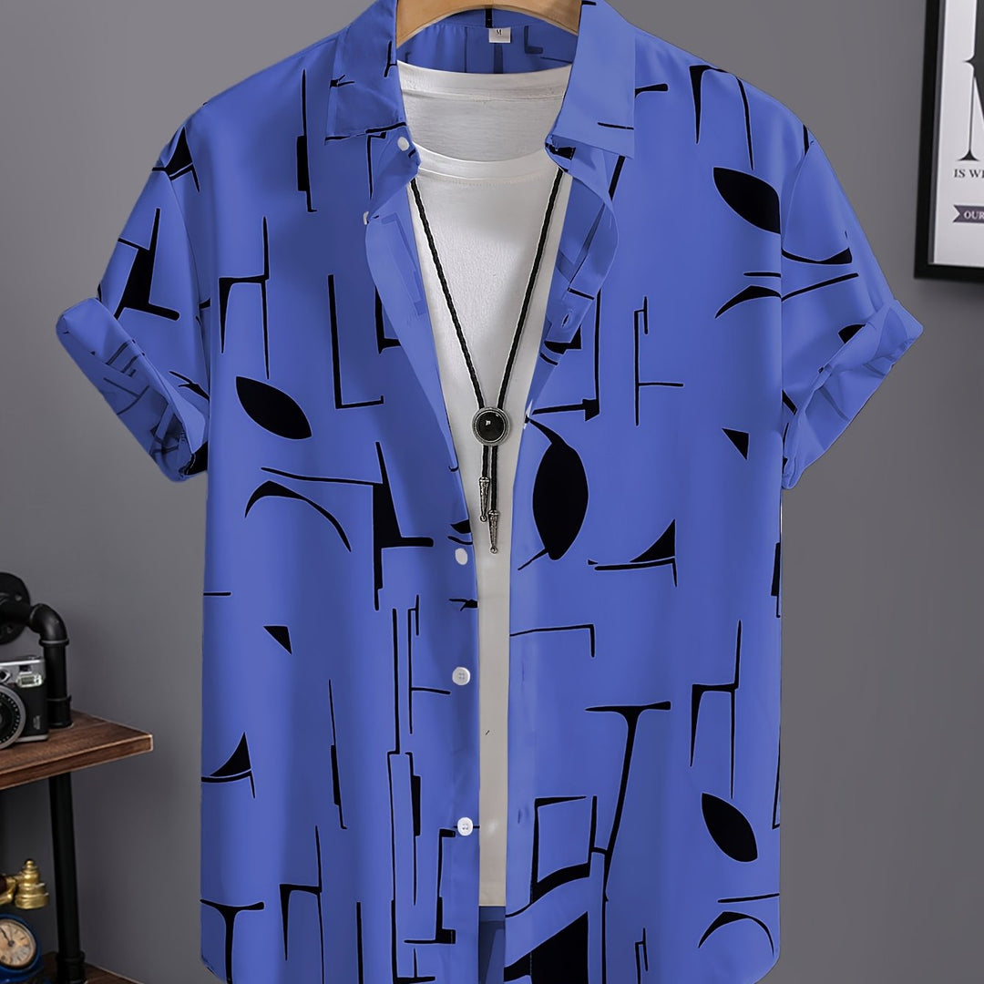 Calder | Men's Beach Print Short Sleeve Shirt