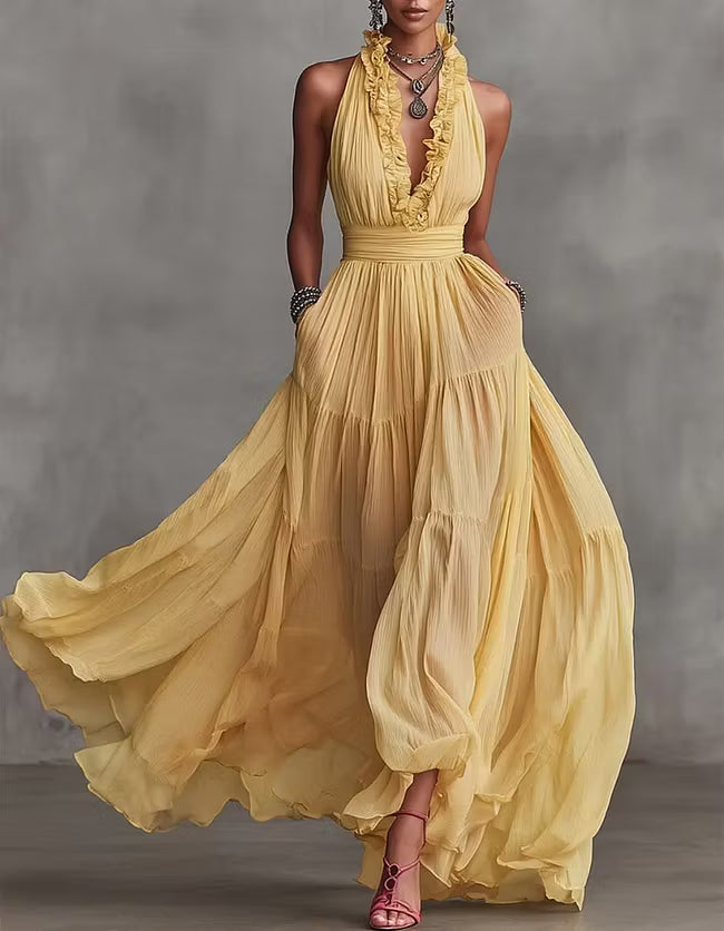 Marnie | Flowing Halter Maxi Dress