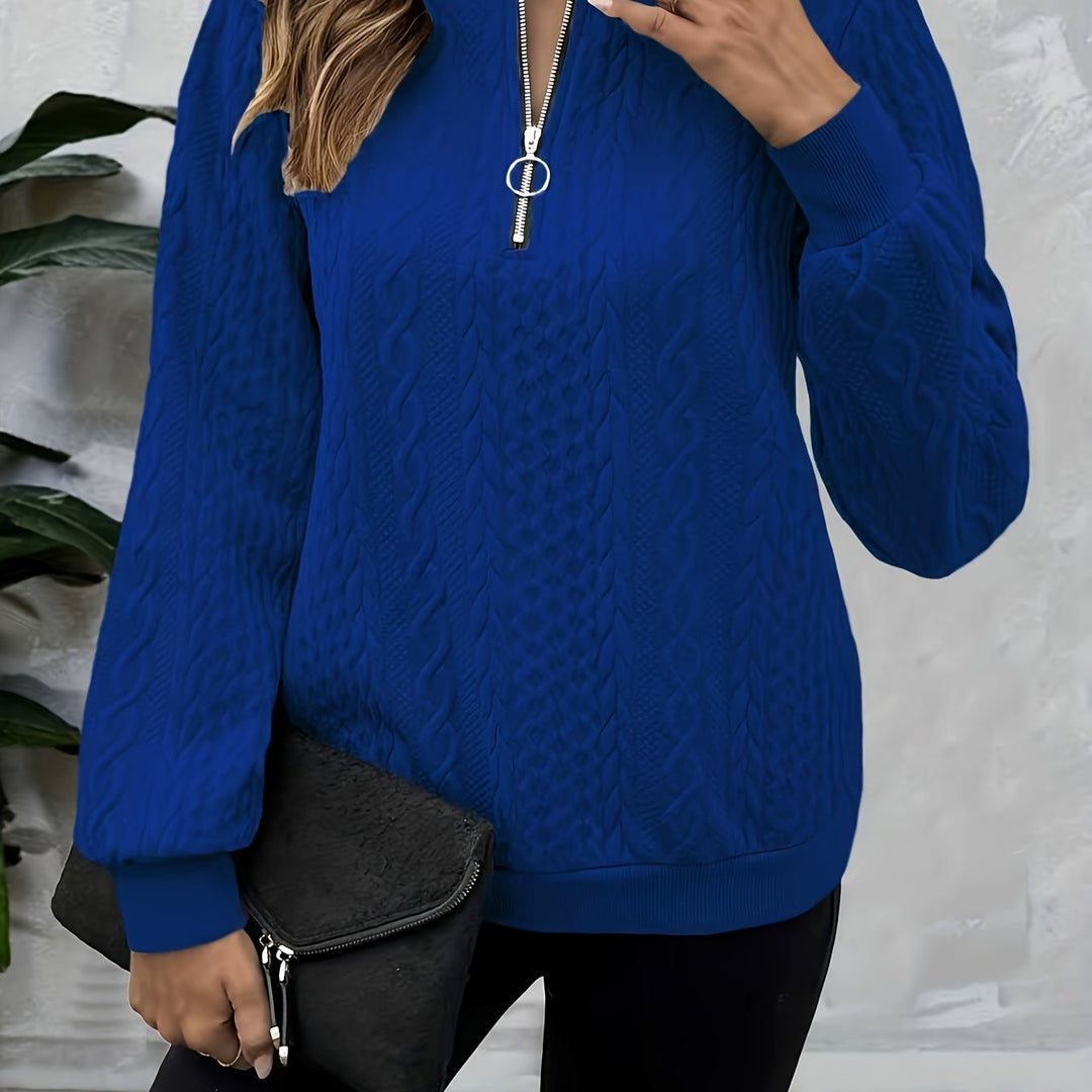 Corinne | Textured Half-Zip Sweatshirt