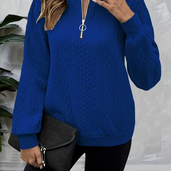 Corinne | Textured Half-Zip Sweatshirt