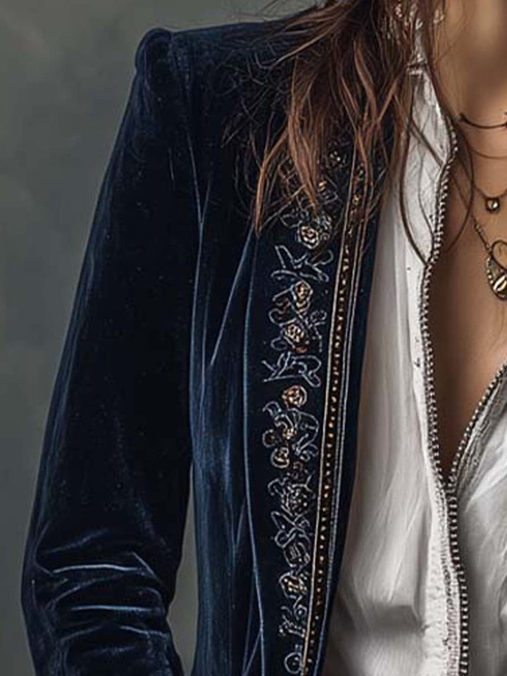 Anastasia | Embroidered Longline Jacket