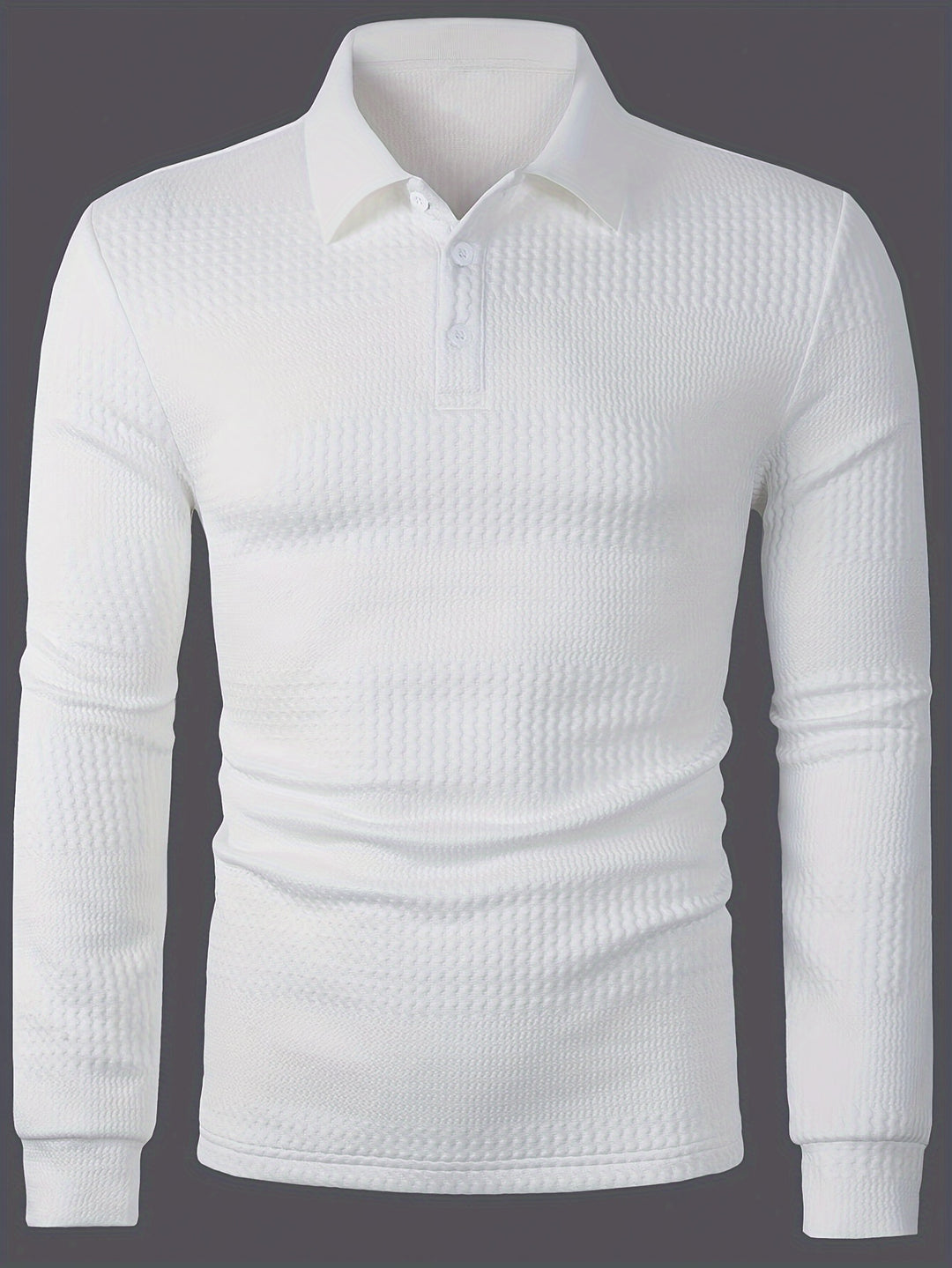 Weston | Textured Long Sleeve Polo Shirt