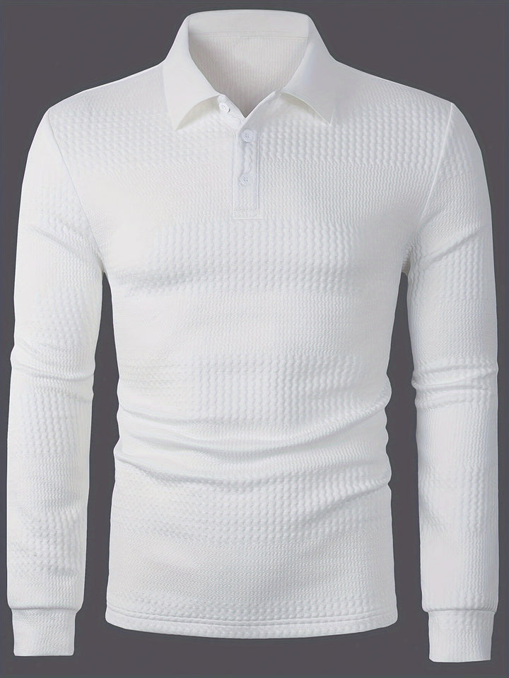 Weston | Textured Long Sleeve Polo Shirt