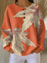 Siennah | Autumn Leaf Waffle Sweater