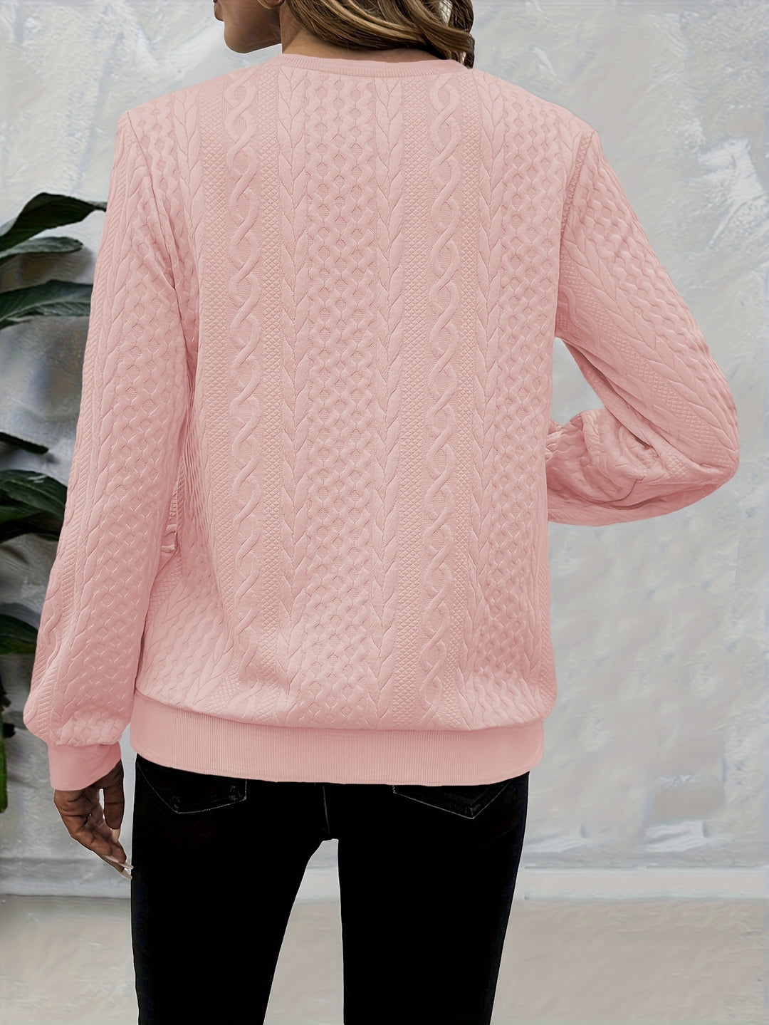 Corinne | Textured Half-Zip Sweatshirt