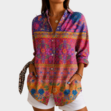 Vibrant Garden Mosaic Blouse