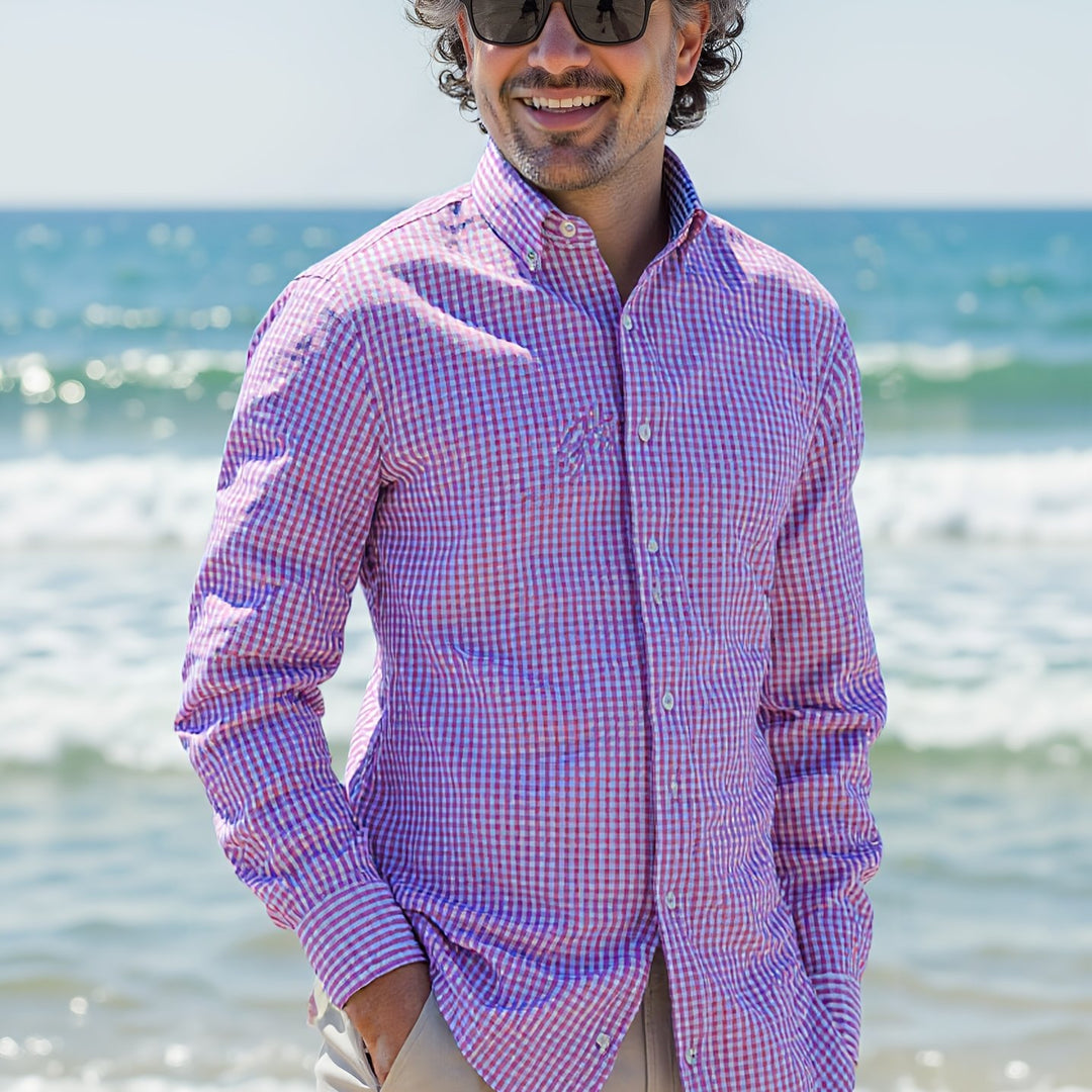 Sloan | Men's Print Colour-Block Long Sleeve Shirt