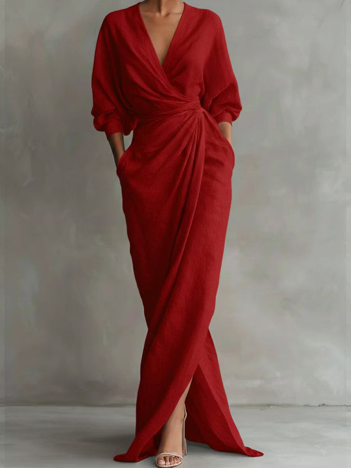 Marigold | Draped Wrap Maxi Dress