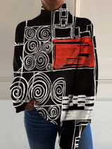 Selma | Abstract Art High-Neck Sweater
