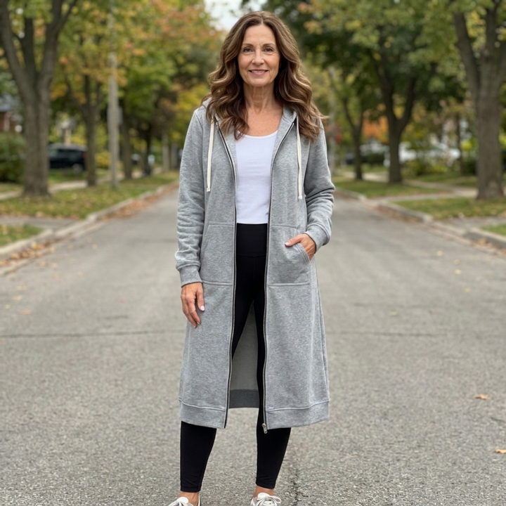 Brynn | Relaxed Zip-Up Longline Cardigan