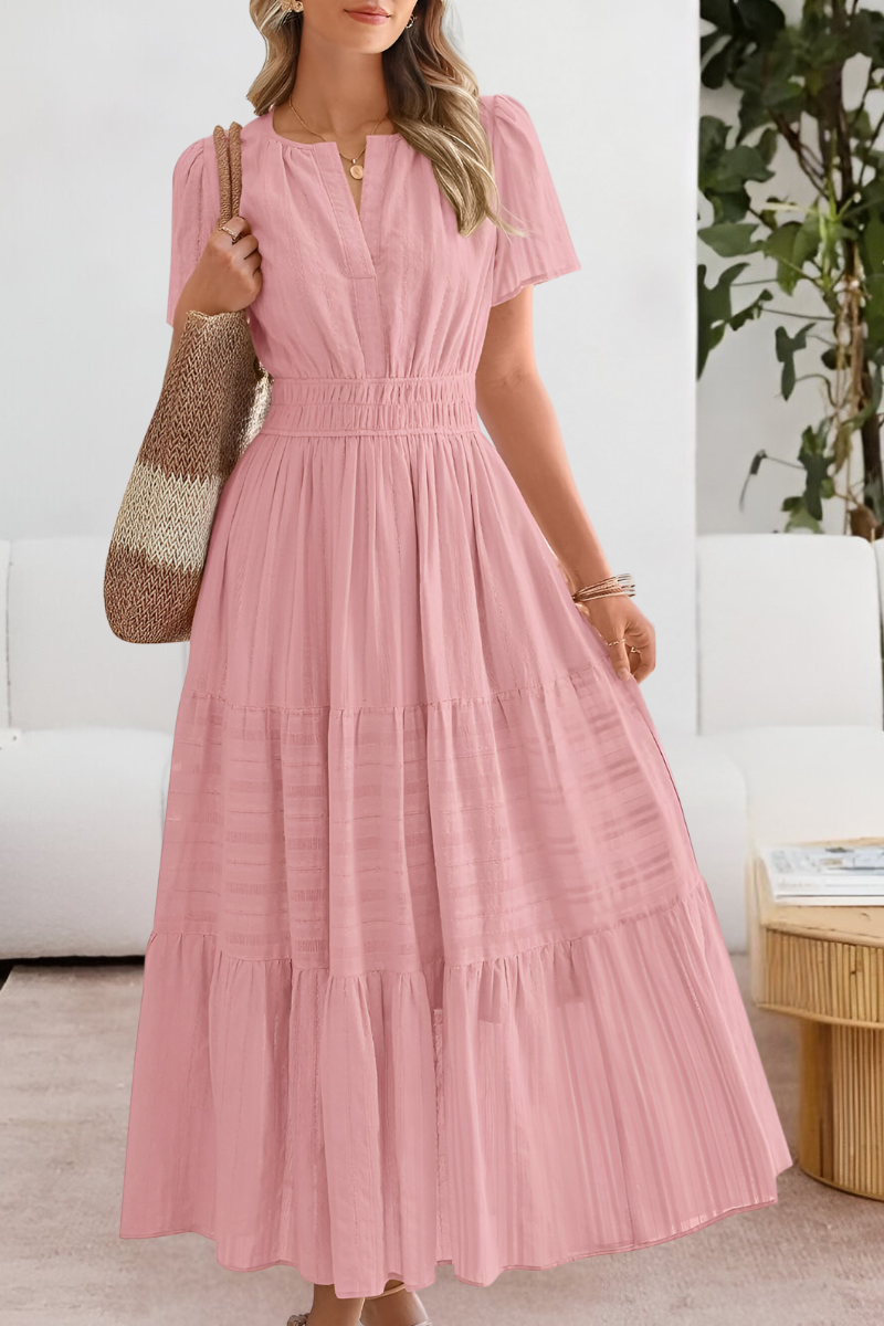 Harper | Tiered Flutter-Sleeve Maxi Dress