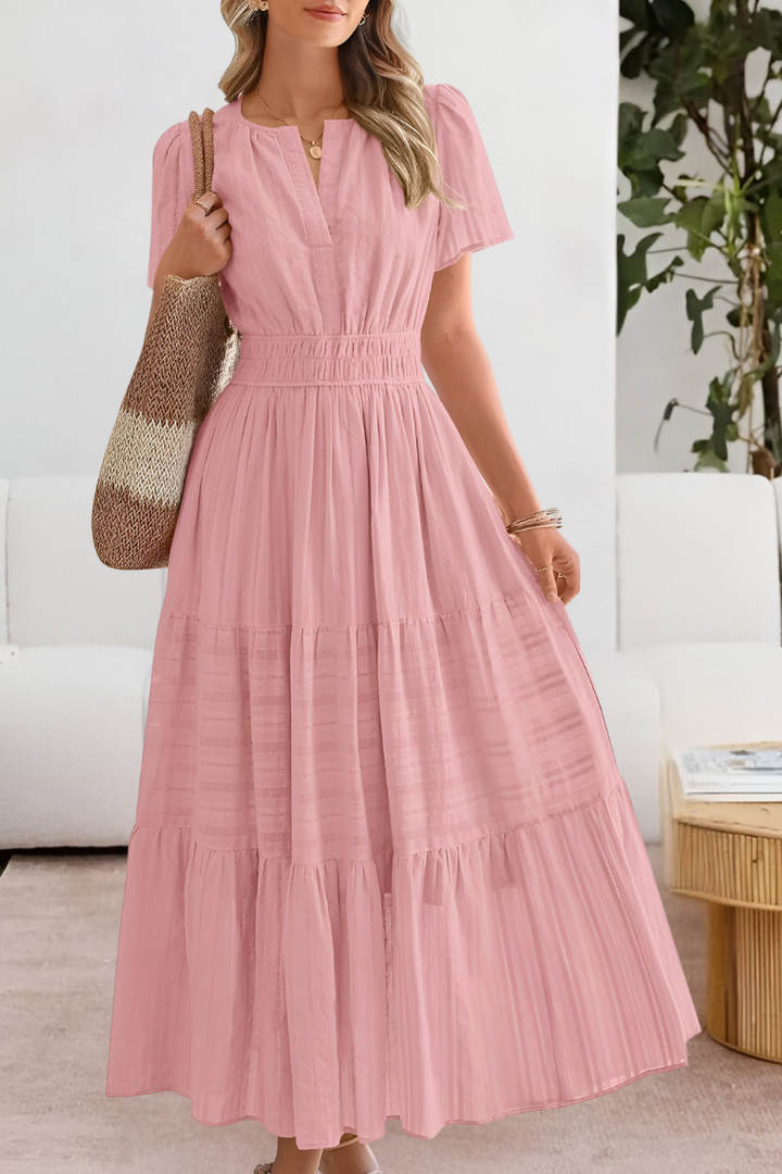 Harper | Tiered Flutter-Sleeve Maxi Dress