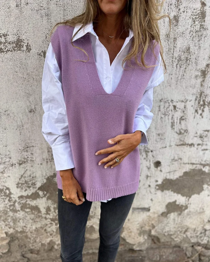 Blythe | Relaxed V-Neck Sweater Vest
